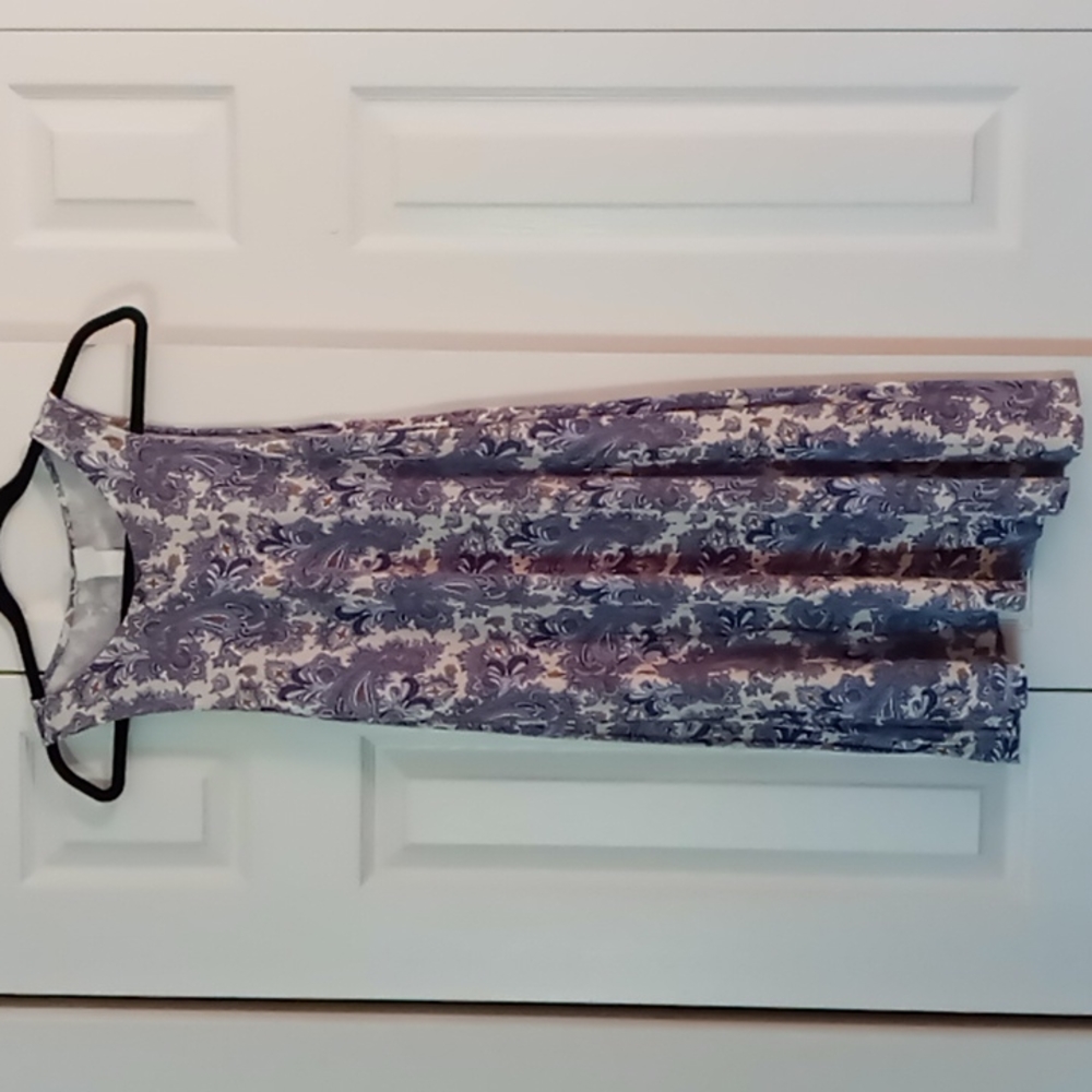 H&M blue paisley tank swing dress